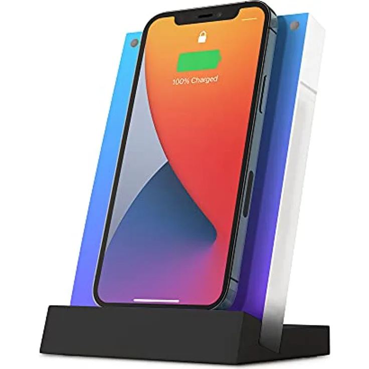 Twelve South PowerPic mod | Einstellbares 10W Qi kabelloses Ladegerät für iPhone/Kabelloses Aufladen von Smartphones und AirPods Pro (Schwarz) - Preisvergleich