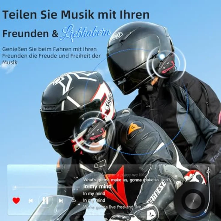 MOMAN CP-S Kommunikationssystem Einzelset, Bluetooth Intercom-Headset mit 28 Stunden Akkulaufzeit, wasserdicht (IP67) – Bild 5