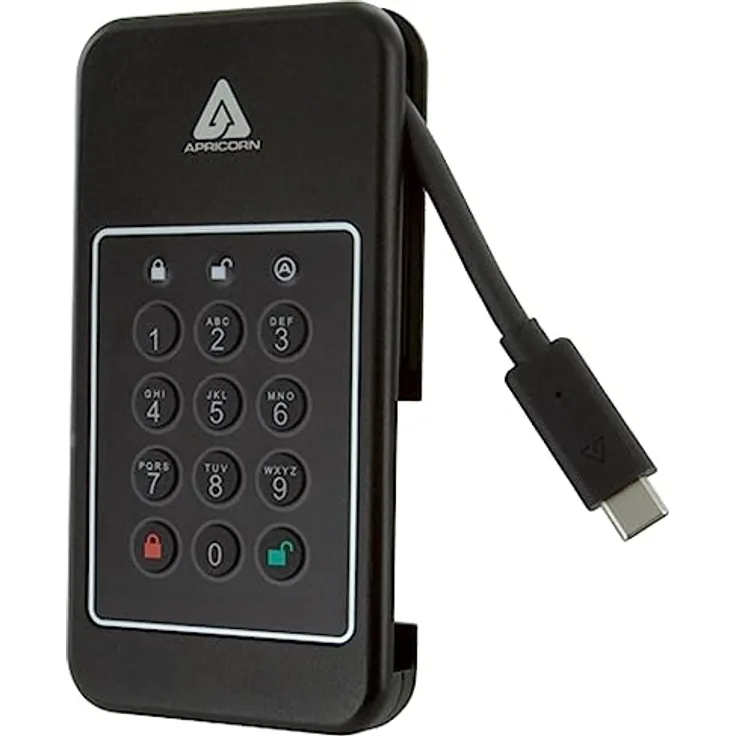 Apricorn 2 TB Aegis NVX Ultra High Speed NVMe 10 Gbit/s USB Typ C Hardware-verschlüsseltes Laufwerk (ANVX-2 TB)