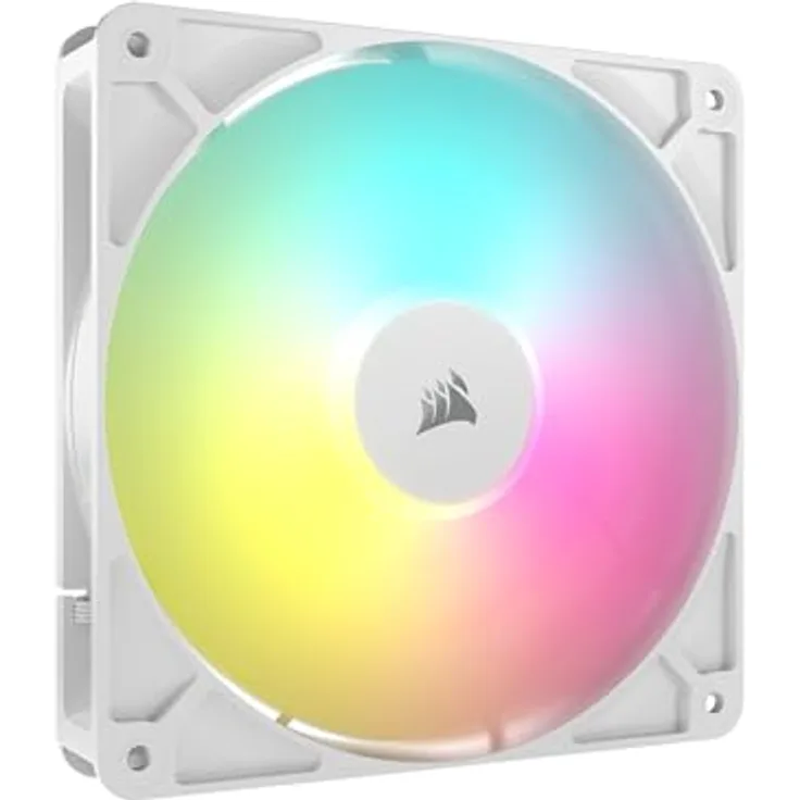 Corsair CORSAIR RS140 ARGB 140mm PWM-Lüfter – Daisy-Chain-Verbindung – Geräuscharm – Magnetisches Dome-Lager – Einzelpackung – Weiß