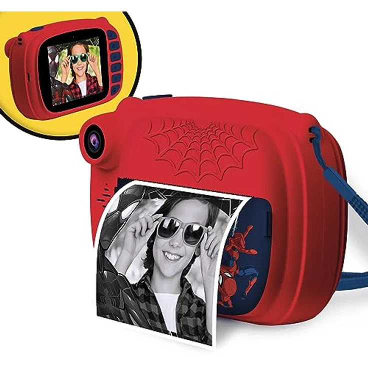 Lisciani - Spider-Man Print CAM - Sofortbildkamera - Dual Kamera für Selfie - Video - 180 Fotos - Rahmen und Aufkleber - Ab 5 Jahren – Bild 1