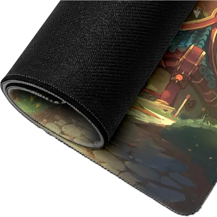 Dark Project World of Warcraft Gaming-Mauspad, Pandaren mit Laternen, XL, 90 x 42 x 0,4 cm, wasserabweisend, rutschfeste Gummibasis, verschleißfeste Kanten – Bild 3