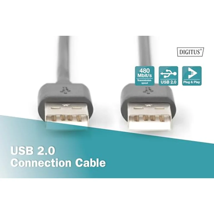 Planet ASSMANN - USB-Kabel - USB Typ A, 4-polig (M) - USB Typ A, 4-polig (M) - 1.8 m (USB/USB 2.0) - geformt - Schwarz (AK-300101-018-S) – Bild 5