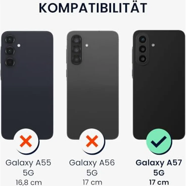 kwmobile Handyhülle für Samsung Galaxy A57 5G - weiches Silikon Case in Arctic Night, reißfest und rutschfest, präzise Ausschnitte für Knöpfe und Kamera – Bild 2