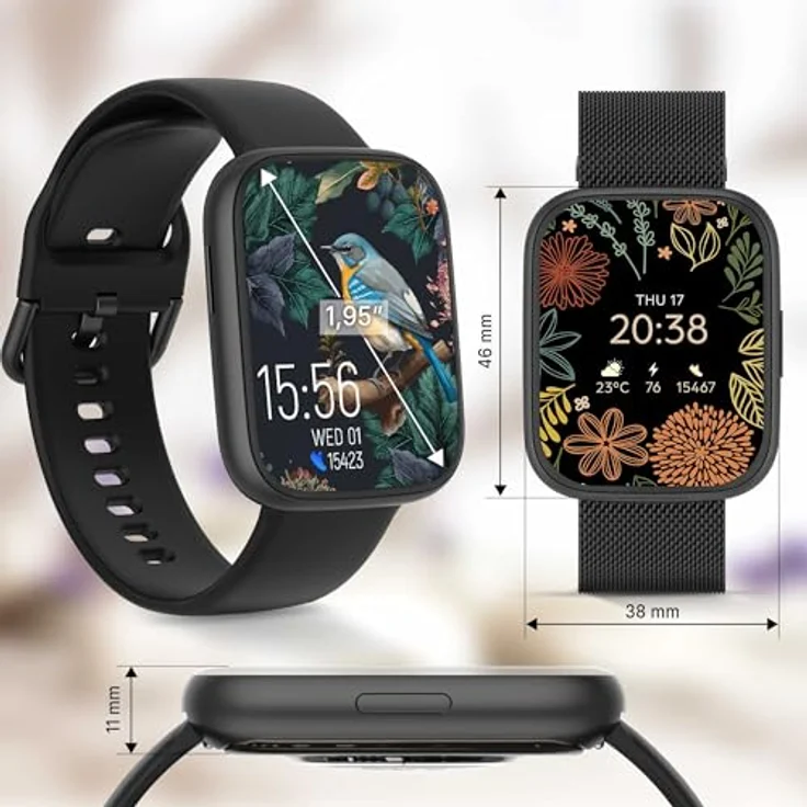 maxlife Forever Smartwatch SW-330 ForeVigo 4 schwarz, 1,95 Zoll AMOLED Bildschirm, bis zu 7 Tage Akkulaufzeit – Bild 2