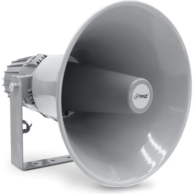 PyleHome PHSP12 32,26 cm 60 W Innen/Außen PA Hornlautsprecher mit 70-100V Trafo Außenlautsprecher - 60 Watt - grau
