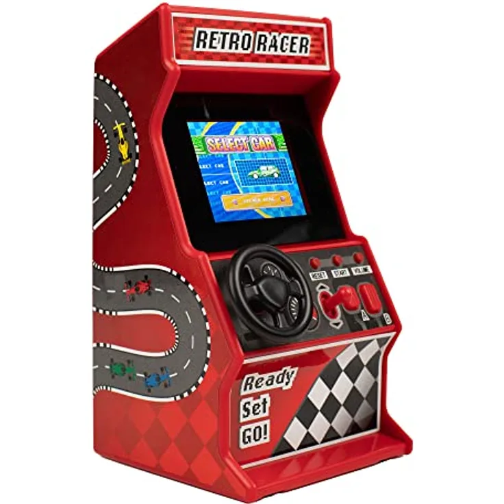 Orb Retro Rennmaschine 8-Bit Arcade 30 Spiele, Rot, Schwarz