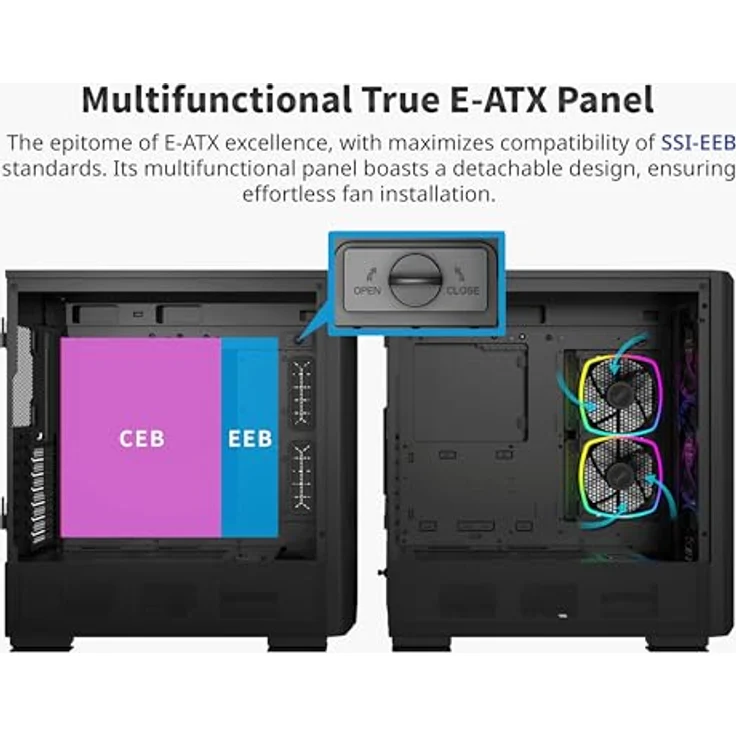 Montech SKY TWO GX Midi-Tower, Tempered Glass, Schwarz, RGB-Beleuchtung, geeignet für ATX/EATX/micro ATX/Mini-ITX – Bild 6