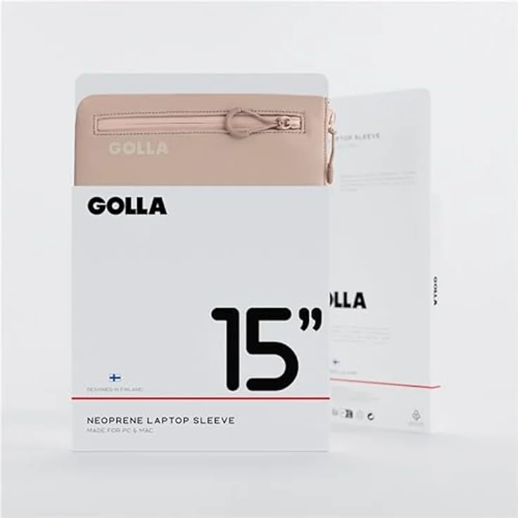 Golla Laptop Tasche/Wasserdichter Neopren Laptop Sleeve für MacBook, Asus und andere Notebooks/15 Zoll/Cream – Bild 2