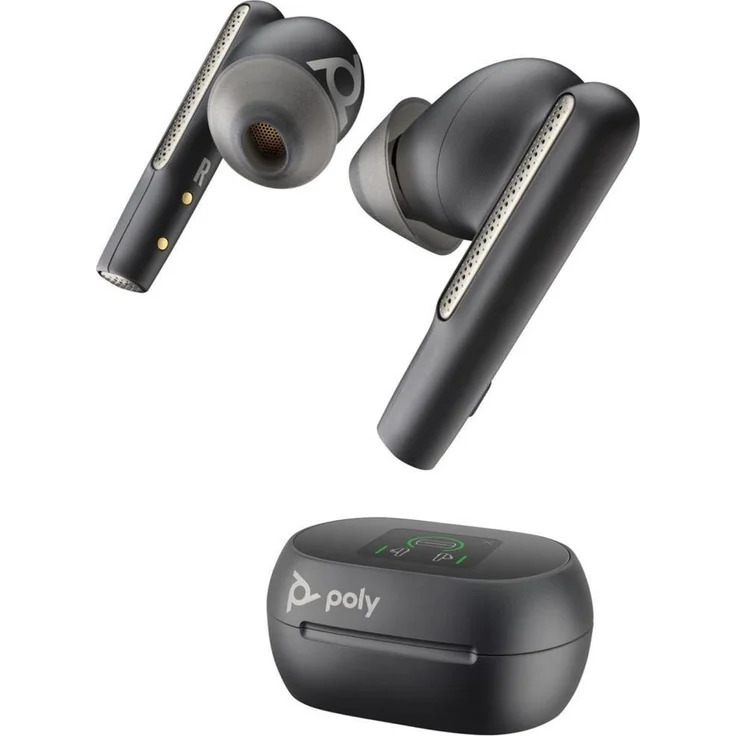 Poly Voyager Free 60+ UC, Touchscreen-Ladecase Kopfhörer mit USB-C, Carbon Black