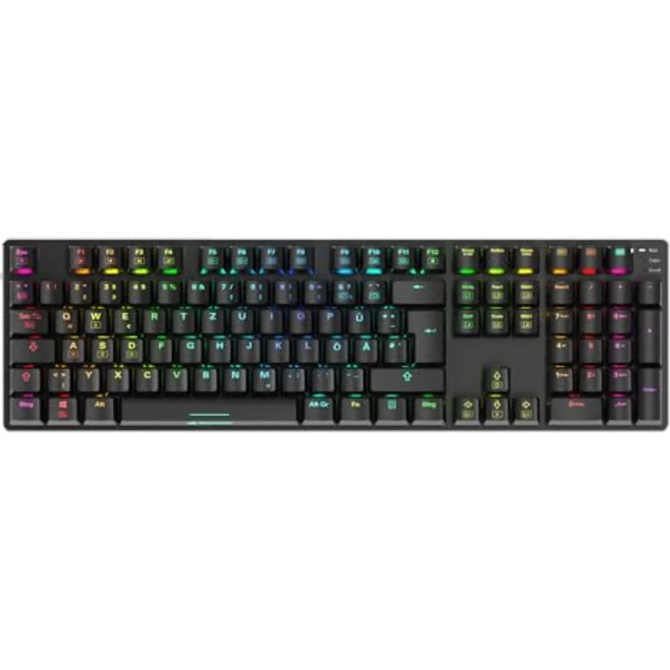 Sharkoon Skiller SGK36W RGB Huano Red USB Gamer Keyboard schwarz, kabelloser Betrieb, anpassbare RGB-Beleuchtung und rote Huano-Schalter – Bild 1