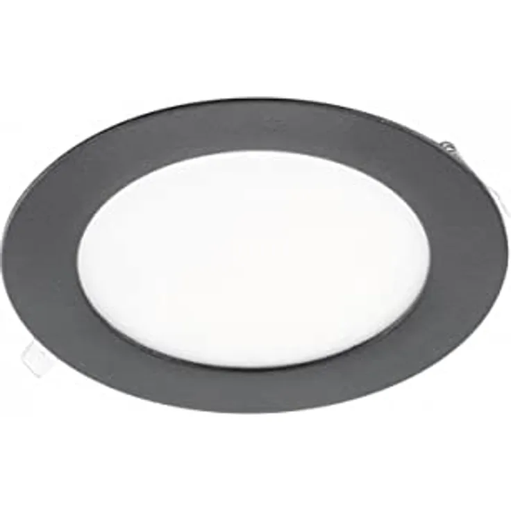 ENERGMiX Runde LED Einbauleuchte slim Panele in Schwarz|Ø 118mm|560 Lumen|Warmweiß (3000 K) - Preisvergleich