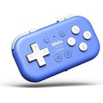 8Bitdo Micro Bluetooth Gamepad Pocket-sized Mini Controller for Switch, Android, and Raspberry Pi, Support Keyboard Mode (Blue)
