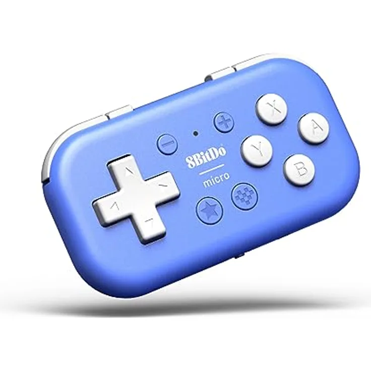 8Bitdo Micro Bluetooth Gamepad Pocket-sized Mini Controller for Switch, Android, and Raspberry Pi, Support Keyboard Mode (Blue)