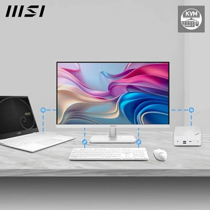 MSI Modern MD272UPHW 27-Zoll-UHD-Büromonitor, 3840 x 2160 IPS-Panel, 60Hz, augenfreundlich, VESA-befestigbar, 4-fach verstellbar, HDMI 2.0b, DisplayPort 1.4a, Typ-C, USB-B, USB-A – Bild 3