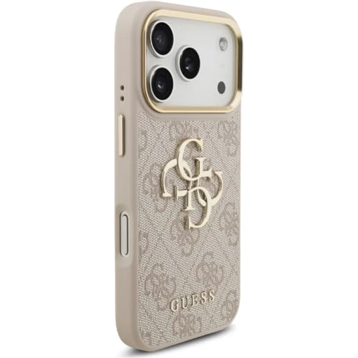 CG MOBILE Guess 4G Groß 4G Klassiker Logo Hülle für iPhone 17 Pro, Kunstleder / TPU / PC, Pink/Gold – Bild 4