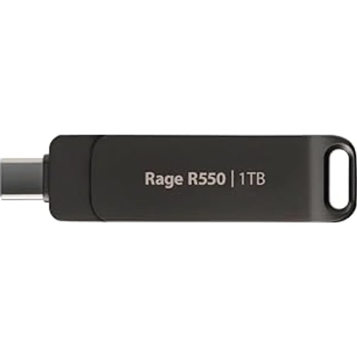 Patriot Memory Patriot Rage R550 1TB USB 3.2 Gen 1 Type-A+C Flash Drive - Dual-Schnittstelle - Schlüsselanhängerhalter - PE1TR550DSAD - Schwarz – Bild 3