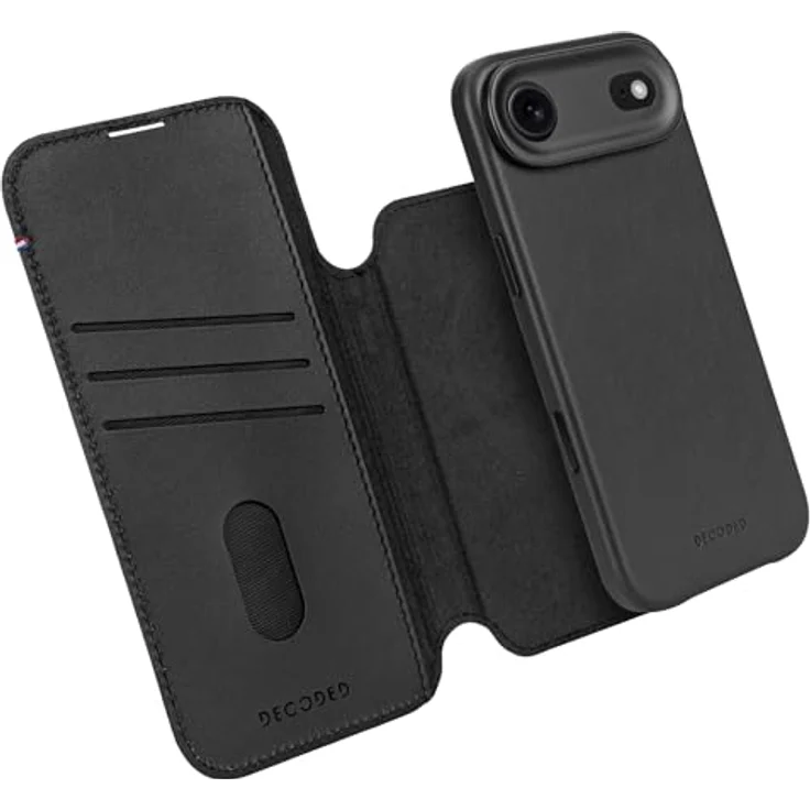 Decoded 2-in-1 Lederhülle für iPhone 17 Air, Abnehmbare Wallet aus Premium ECCO Leder, MagSafe-kompatibel, Fallschutz, Kratzfest, Schwarz – Bild 1