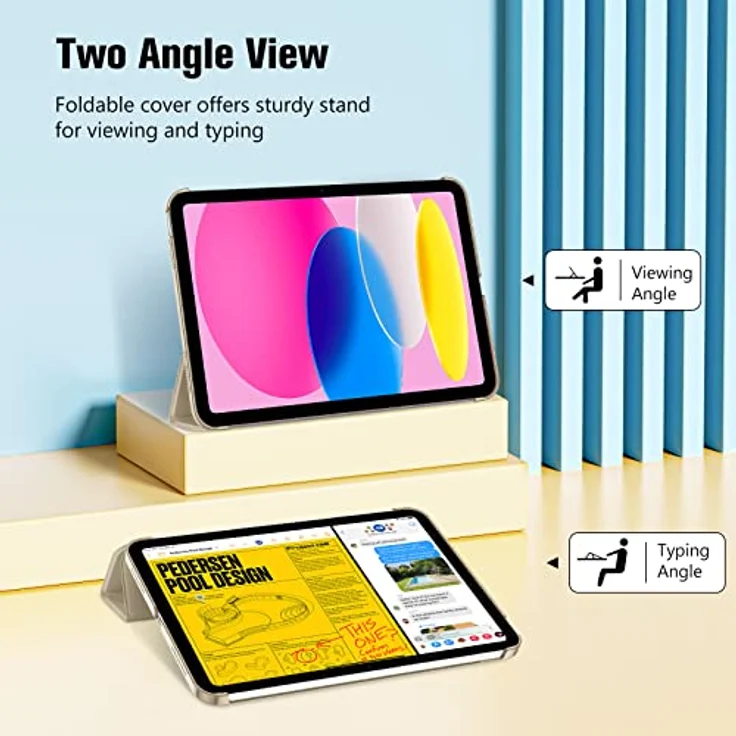 ProCase Hülle für iPad A16 11" (2025) / iPad 10. Generation 10,9" (2022), Ultraleichtes Hartschalen-Design mit Smart Cover und Auto Wake/Sleep - Champagner – Bild 4
