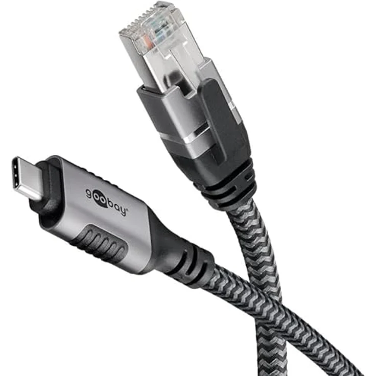 Goobay 70696 USB-C auf RJ45 Ethernet CAT 6 Kabel für stabile kabelgebundene Internetverbindung mit Router/Modem/Netzwerk Switch/Ersetzt USB auf RJ45 Adapter / 1 Gbit/s / 1 Meter – Bild 1