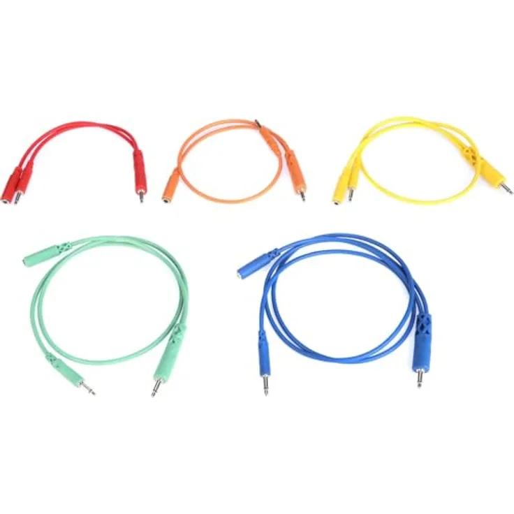 Hosa CMM-500Y-MIX Hopscotch Patch Cables, 5er Pack, verschiedene Längen und Farben