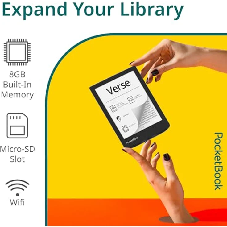 PocketBook Verse (6", 8 GB, Hellblau), eReader, Blau – Bild 6
