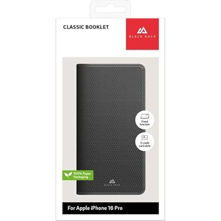 BlackRock The Classic Case Folio für Apple iPhone 16 Pro, Schwarz, elegantes Design und Schutzfunktion – Bild 4