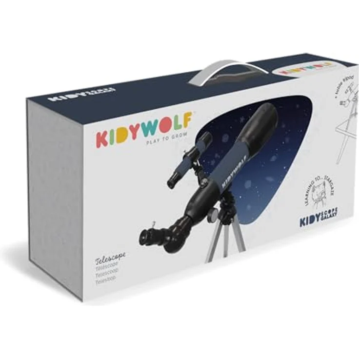 Kidywolf Teleskop, optisches Gerät für junge Entdecker ab 7 Jahren, blau – Bild 2