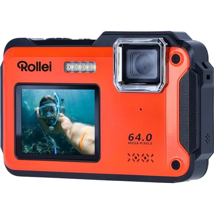 Rollei Sportsline 64 Selfie Kompaktkamera (64 MP) in Orange – Bild 4