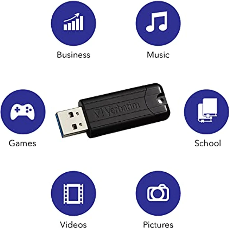 Verbatim PinStripe USB-Stick - 16 GB - High-Speed 3.0-Schnittstelle, externer Speicherstick mit Schiebefunktion - schwarz – Bild 6
