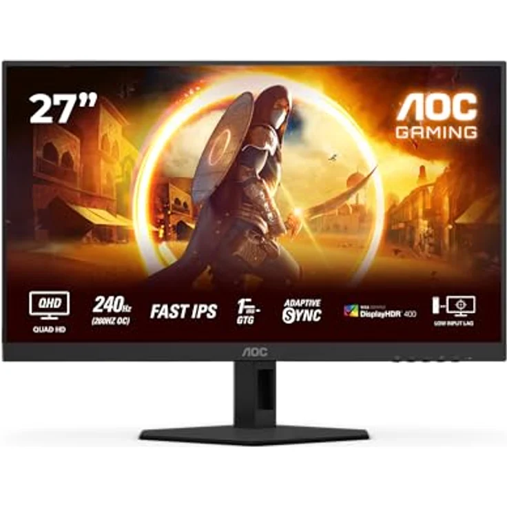AOC Gaming Q27G4ZR, 27 Zoll Quad HD Monitor mit 240 Hz, 1 ms, G-Sync, HDR400, schwarz-rot – Bild 2