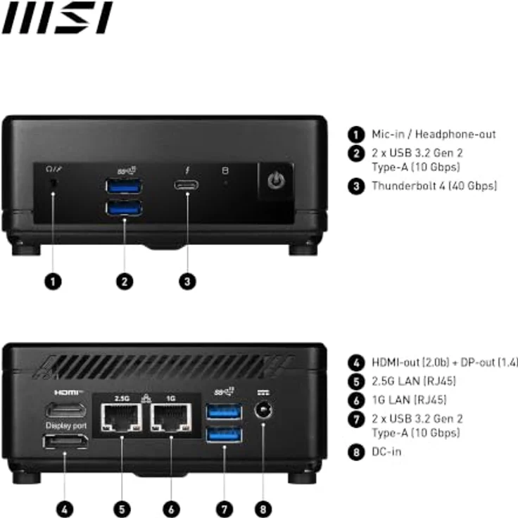 MSI Cubi 5 1MA-662AT, Mini-PC mit Intel Core i3, 8 GB RAM, 256 GB SSD, Schwarz, Windows 11 Home – Bild 8