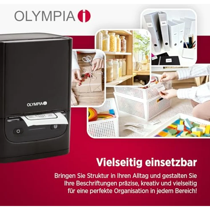 Olympia Label printer PM220, tragbarer Etikettendrucker mit verstellbarer Etikettenbreite, schwarz – Bild 7