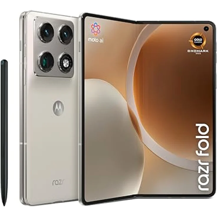 Motorola razr fold 512GB Smartphone, 8.09 Zoll 2K Display, Weiß, DXOMARK Kamera, faltbares Design – Bild 1
