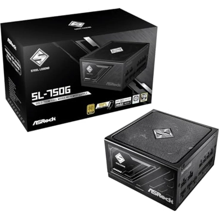 ASRock CL-750G, 750W Netzteil, 80 Plus Gold, kompaktes Design, flache Kabel, 5-jährige Garantie