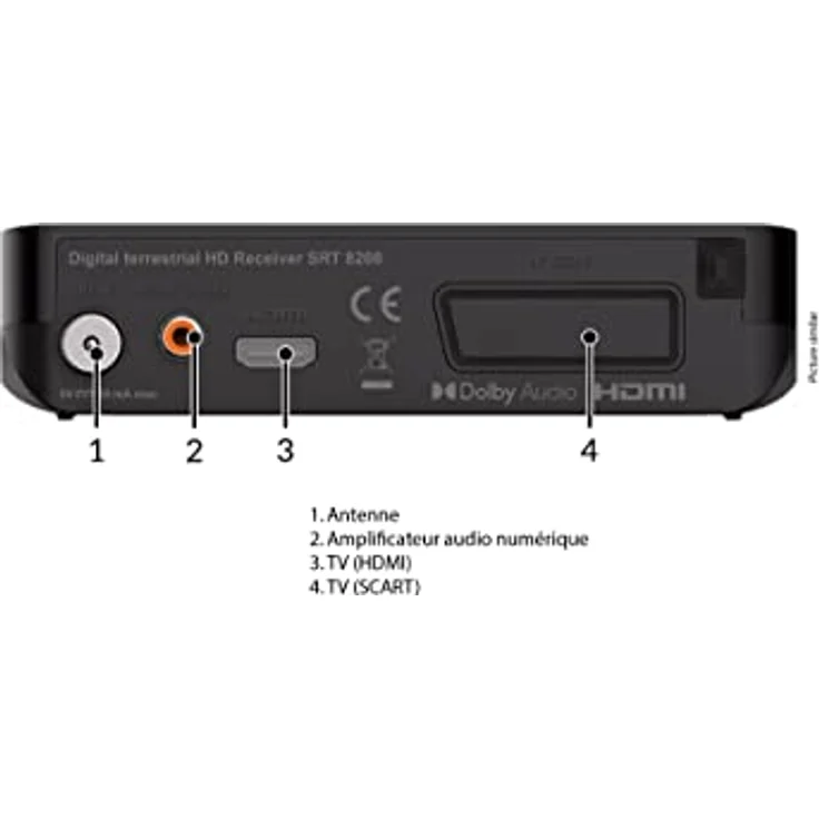 STRONG SRT8208 DVB-T2 DVB-T2 - Unterstützt HEVC265 - TV-Receiver / Tuner mit Recorder Funktion (HDMI, Scart, USB, Dolby Digital Plus) - Schwarz – Bild 3