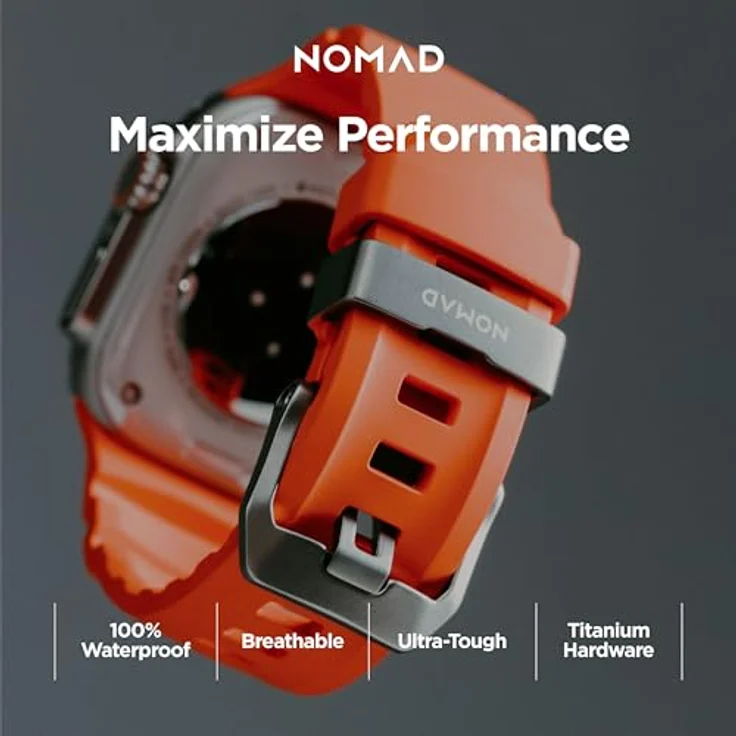 NOMAD Rocky Point Band für Apple Watch 42/44/45/49 mm, wasserfestes und leistungsstarkes Uhrenarmband mit Magma Connector Natural – Bild 10