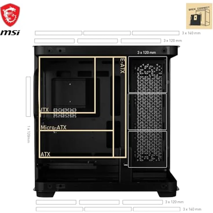 MSI MEG MAESTRO 700L PZ, Midi-Tower PC-Gehäuse mit außergewöhnlichem Design, Schwarz – Bild 5