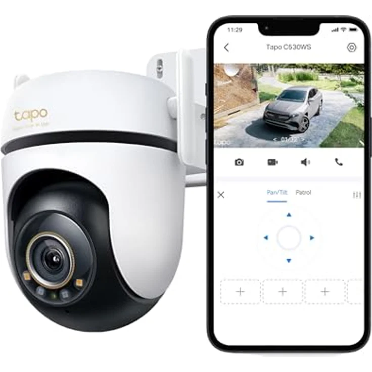 Tapo C530WS 360° Überwachungskamera Außen, 3K 5MP, Starlight Farbe Nachtsicht, KI-Erkennung, Bewegungsverfolgung, WLAN/Ethernet, microSD bis 512 GB – Bild 1