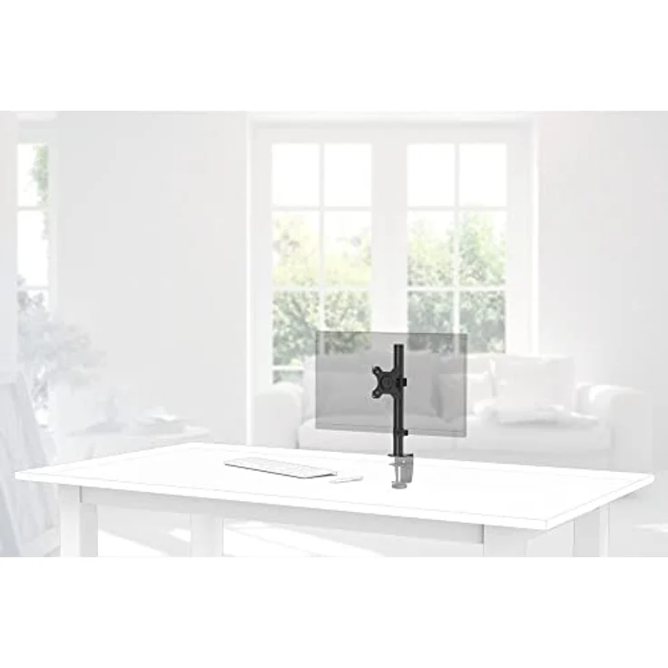 Hama PC-Monitorhalterung '00118489' (Halterung für PC-Monitor 33-81 cm, höhenverstellbar, drehbar, neigbar, Easy-Fix-System) schwarz – Bild 4