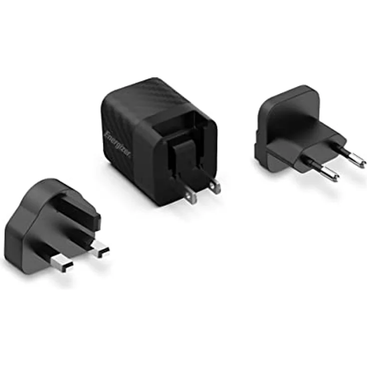 Energizer Schnellladegerät USB-C 20 W - 3 Steckdosen inklusive (EU/US/UK) - Schwarz – Bild 3