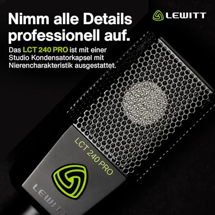 Lewitt LCT 240 PRO BK SET Studio Kondensatormikrofon inkl. Spinne Farbe:schwarz – Bild 5