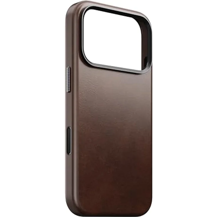 NOMAD Traditional Leather Case für iPhone 17 Pro, Echtleder Schutzhülle in Rustic Brown, MagSafe-kompatibel, mit erhöhtem Rand und Mikrofaserauskleidung – Bild 5