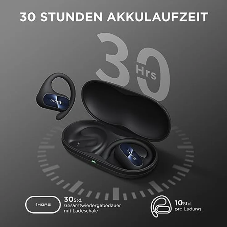 1MORE Fit SE S30 Open Ear Kopfhörer, 5.3 Bluetooth Kabellose Headphones mit 4 mikrofon, Earbuds mit Ohrbügeln, 30 Std. Spielzeit, ENC Anruf Noise Cancelling, IPX5, Ohrhörer für Büroarbeit/Sports – Bild 4
