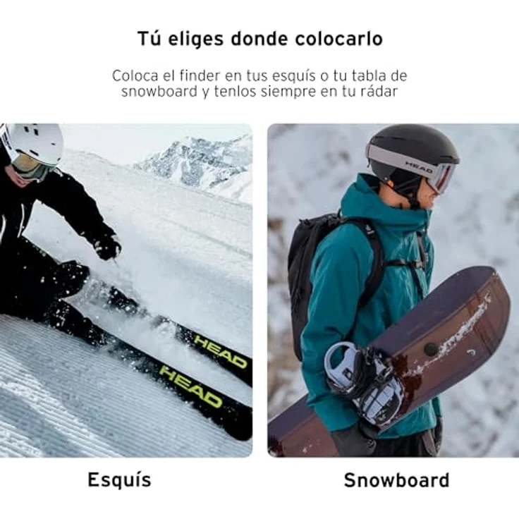 Head Ski & Snowboard Finder, Tracker mit Echtzeit-Standort, kompatibel mit iPhone, Schwarz – Bild 4