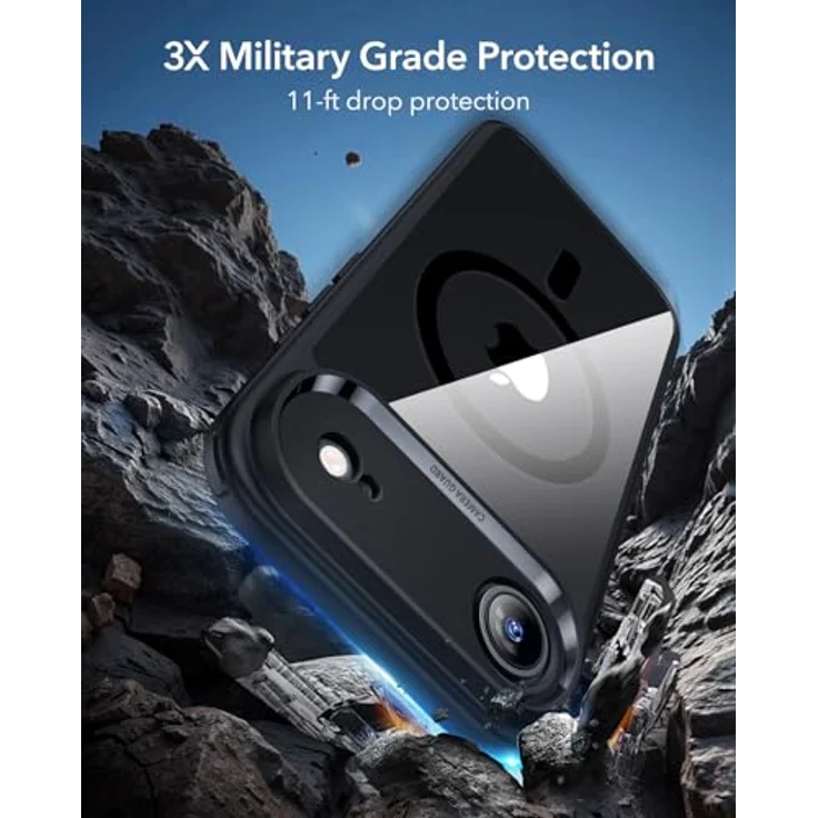 ESR Classic Hybrid HaloLock Case für Apple iPhone Air, transparent/schwarz, MagSafe-kompatibel mit Kamerasteuerung und militärischem Schutzstandard – Bild 4