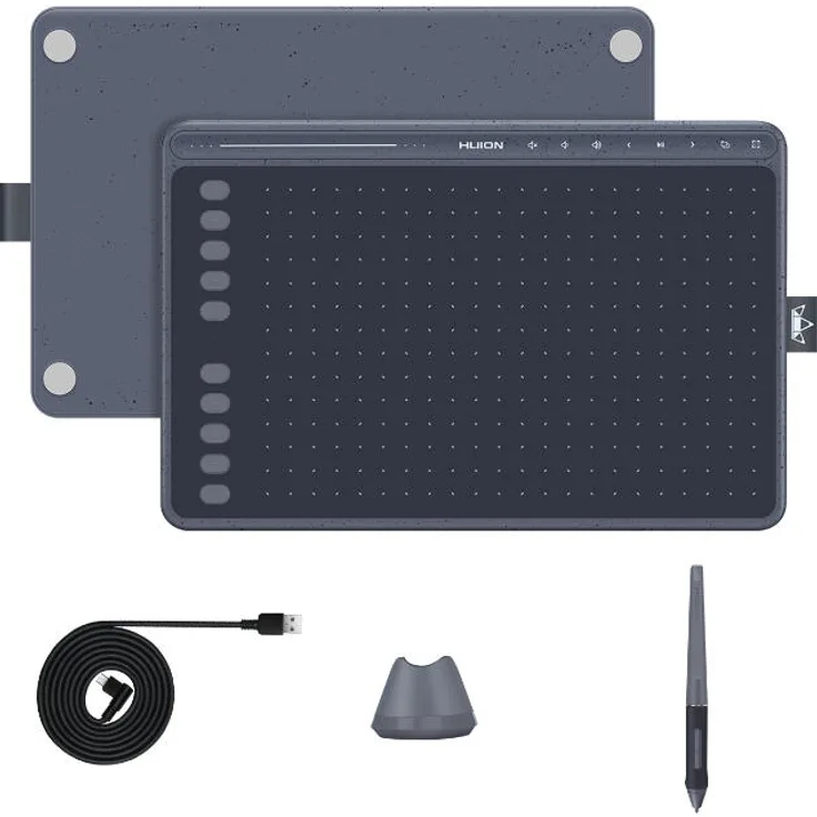 HUION HS611 Grafiktablett - Verkabelt - 5080 lpi - 258,4 x 161,5 mm - USB - 1 cm - Schwarz