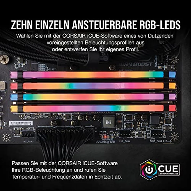 Corsair Vengeance RGB PRO 32GB (4x8GB) DDR4 3200MHz C16 XMP 2.0 Enthusiast RGB LED-Beleuchtung Speicherkit - schwarz - Preisvergleich – Bild 3