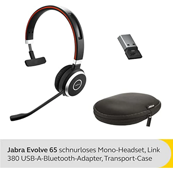 Jabra Headset Evolve 65 SE UC Mono USB Schwarz – Bild 2
