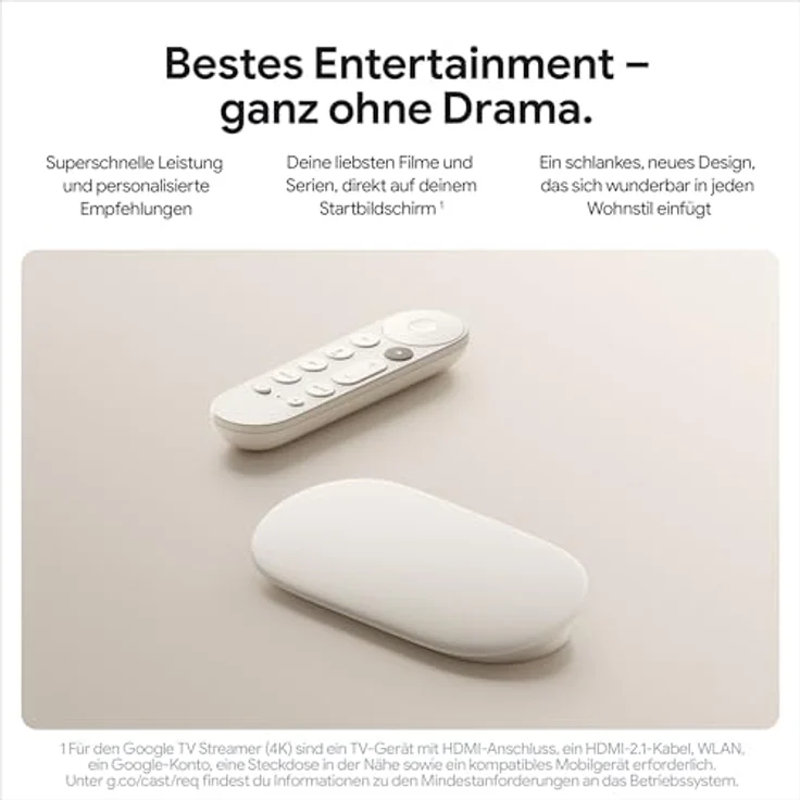GOOGLE Google TV Streamer (4K) 32 GB, Porcelain – Bild 2